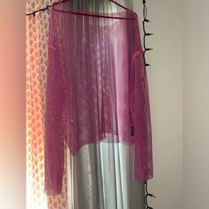 Mirrorball Boxy Top in Pink Bubblegum